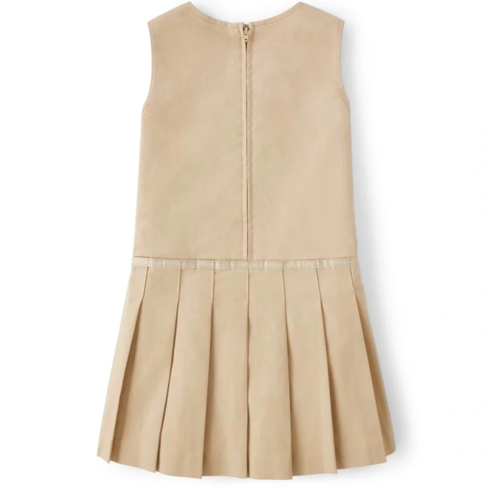 Gymboree Girls Khaki Pleated Jumper Dress, size 7